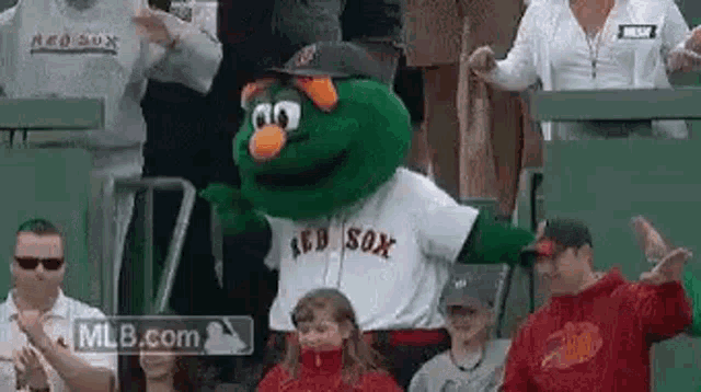 Wally The Green Monster Dances for Boston Red Sox