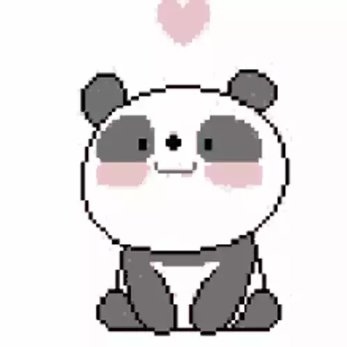 Cute Pixel Art Panda Dance