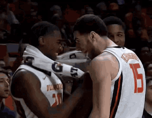 Illinois Basketball Players Celebrate