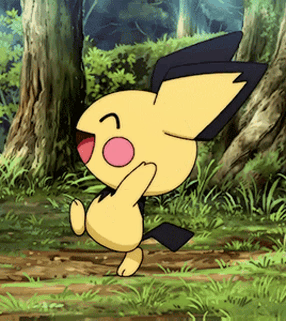 Pichu Spinning in Forest