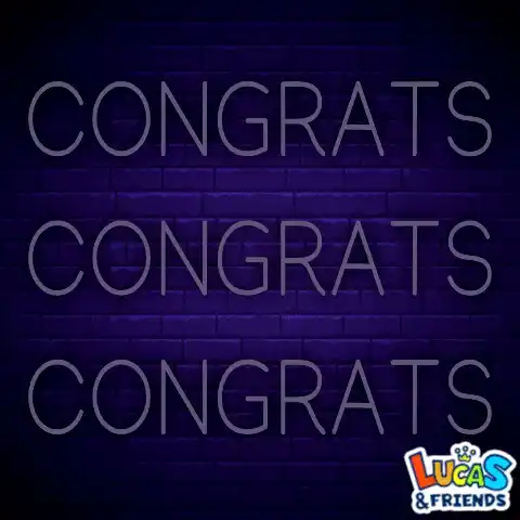 Congratulations! Neon Sign with Lucas & Friends