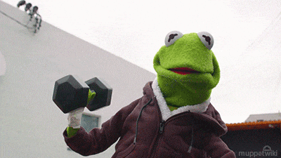Kermit the Frog Weightlifting