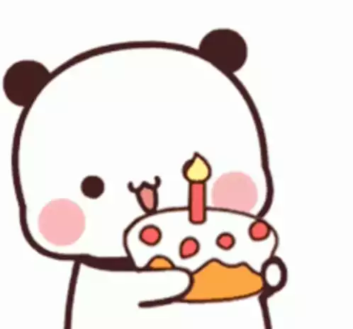 Cute Panda Bear with Birthday Cake