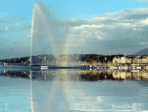 Genève: Jet d'Eau Fountain with Rainbow
