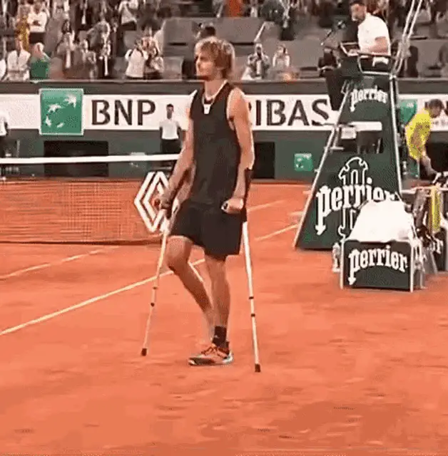 Alexander Zverev's Emotional Exit on Crutches