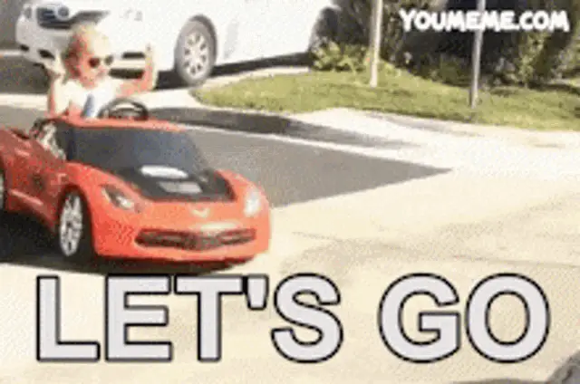 Kid in Toy Car: Let's Go Bullish!