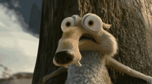 Nervous Scrat from Ice Age