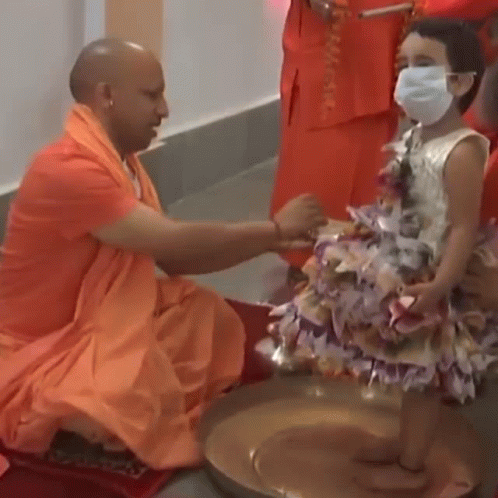 Yogi Adityanath Blesses Little Girl
