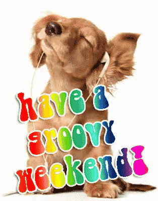 Funny Dog with Headphones: Have a Groovy Weekend!