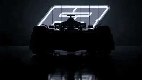 F1 Formula 1 Car Silhouette with Logo