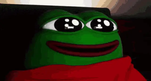2020 Pepe the Frog Meme with Red Scarf