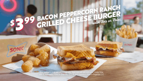 Sonic Bacon Peppercorn Ranch Grilled Cheese Burger