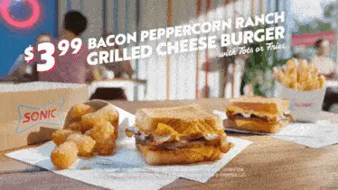 Sonic Drive In Bacon Peppercorn Ranch Grilled Cheese Burger