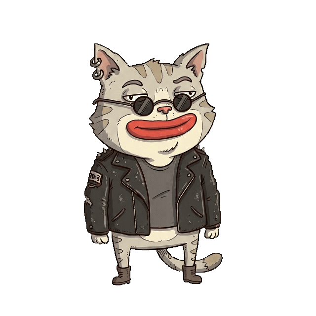 Cool Biker Cat Thumbs Up