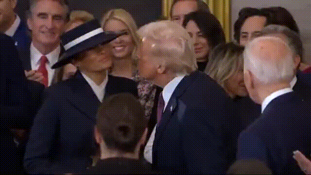 Trump kisses to Melania.gif