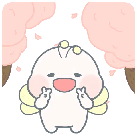 Cute Bee Character Victory V Sign Sticker