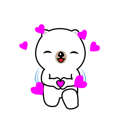 Cute White Bear with Hearts Sticker