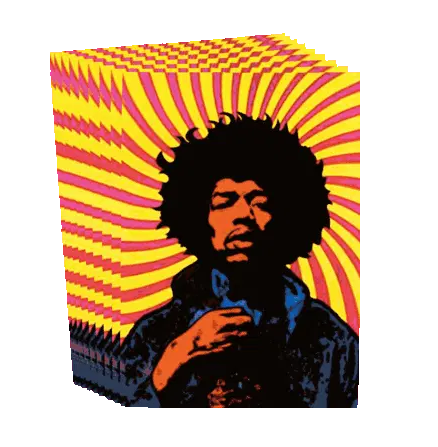 Jimi Hendrix Psychedelic Animated Card Sticker