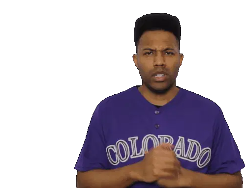 Blackprez Man in Colorado Rockies Shirt Sticker
