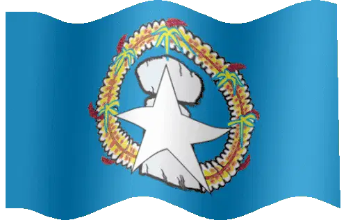 Waving Northern Mariana Islands Flag Sticker
