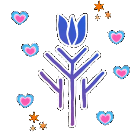 Cali Flower with Hearts and Stars Sticker