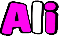 Ali Text Sticker Pink 3D Animated