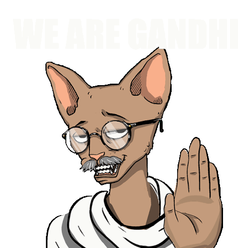 Animated Gandhi Cat Sticker: We Are Gandhi, All Love
