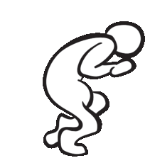 Caricatura Figura Curvada Sticker