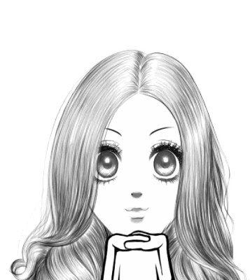 Animated Cute Girl Sticker with Changing Eyes