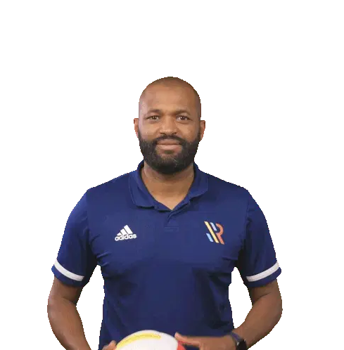 Elson van Sportbedrijf Rotterdam wijst naar volleybal