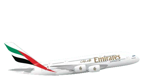 Animated Emirates A380 Airplane Sticker