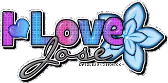 I Love Jose Glitter Flower Sticker