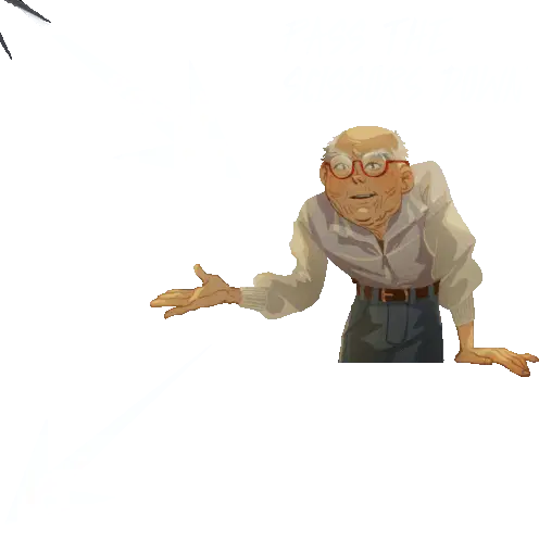 Old Man with Scissors - 10ktf WAGMI Sticker