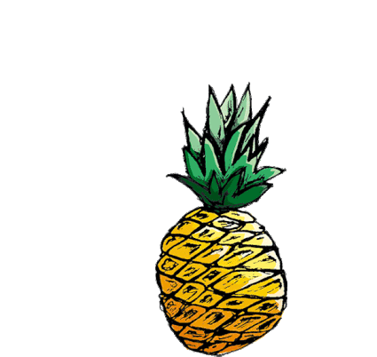 Flashing Pineapple and Slice Animation