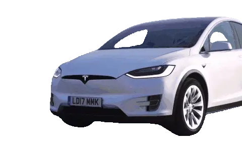 White Tesla Model X Car Sticker