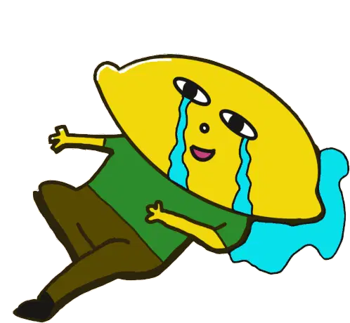 Crying Lemon Head with Tears Sticker