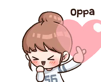 Cute Girl Reacts to Oppa with Hearts Sticker