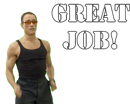 Jean-Claude Van Damme Thumbs Up Great Job Sticker
