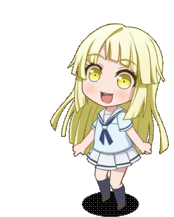 Kokoro Happy Chibi Anime Girl Sticker