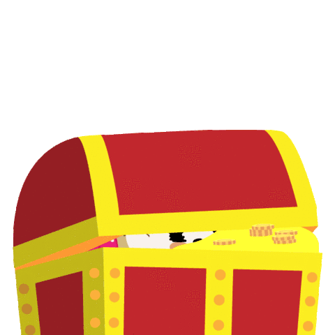 Cute Hedgehog Making Money in Treasure Chest