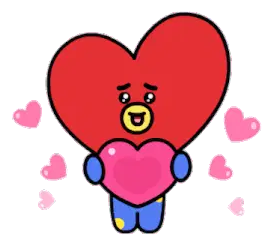 Tata BT21 Heart Animated Sticker