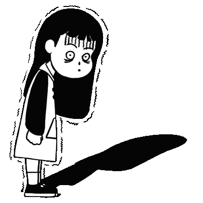 Shocked Girl Trembling Shadow Sticker