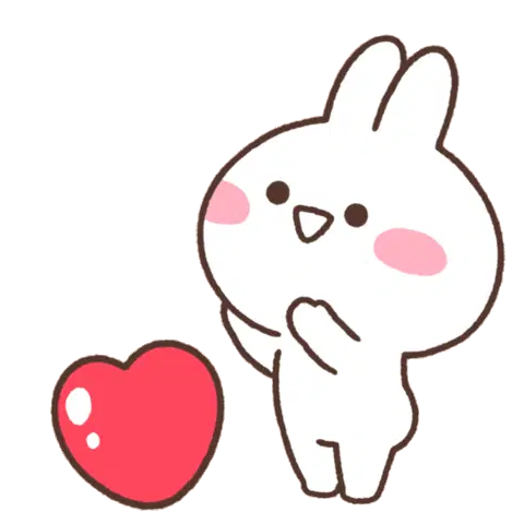 Cute Bunny with Heart Eyes & Cordial Love