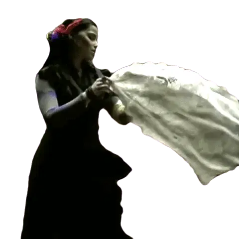 Nelly Furtado Shakes Billowing Fabric
