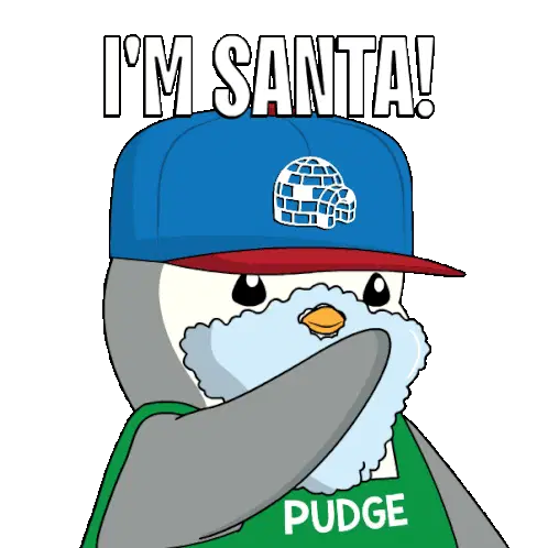 Pudgy Penguin Says I'm Santa! Christmas Sticker