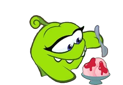 Om Nom Eating Dessert Sticker