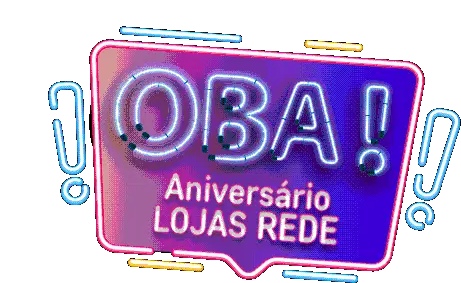 Lojas Rede Anniversary Neon Sign Sticker