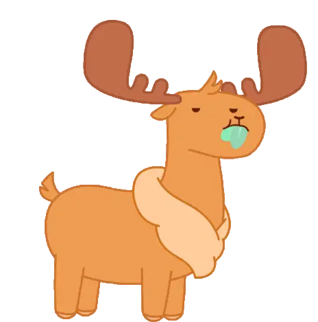 Molang Moose Eating & Getting Angry Animated Sticker
