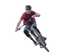 Dynamic Mountain Biker Jump Sticker