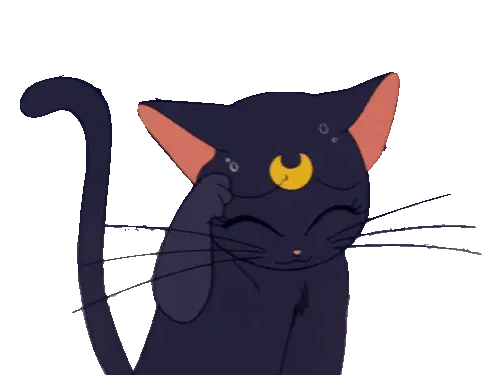 Sailor Moon Artemis Worried Cat Sticker